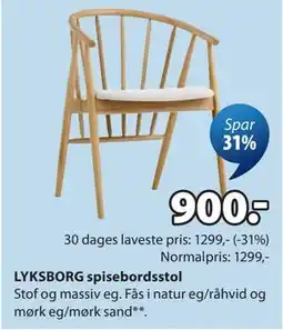 JYSK LYKSBORG spisebordsstol tilbud