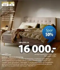 JYSK KUPELVA + VOLA elevationsseng tilbud