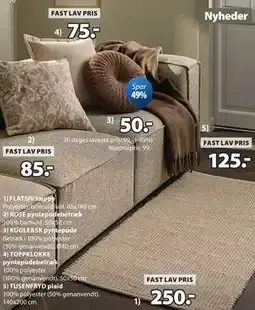 JYSK FLATSIV tæppe tilbud