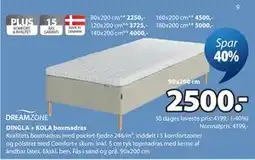 JYSK DINGLA + KOLA boxmadras tilbud