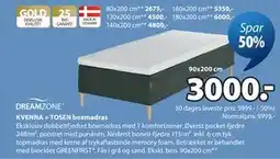 JYSK KVENNA + TOSEN boxmadras tilbud