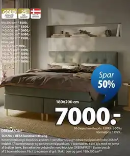 JYSK SOKNA + RESA kontinentalseng tilbud