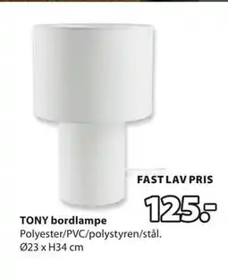JYSK TONY bordlampe tilbud