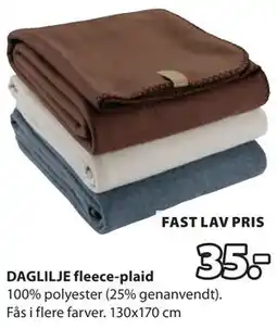 JYSK DAGLILJE fleece-plaid tilbud