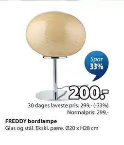 JYSK FREDDY bordlampe tilbud