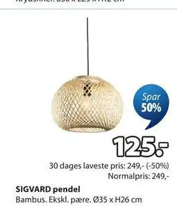 JYSK SIGVARD pendel tilbud