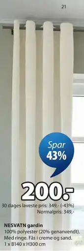 JYSK NESVATN gardin tilbud
