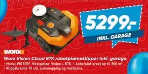 Bilka Worx Vision Cloud RTK robotplæneklipper inkl. garage tilbud