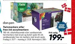 Bilka Twinmarkers eller free ink acrylmarkers tilbud
