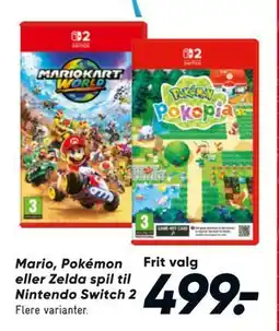 Bilka Mario, Pokémon eller Zelda spil til Nintendo Switch 2 tilbud