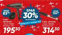 Bilka SPAR 30% på alt Babyliss tilbud