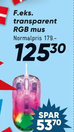 Bilka transparent RGB mus tilbud