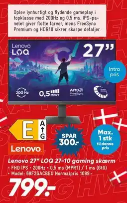Bilka Lenovo 27” LOQ 27-10 gaming skærm tilbud