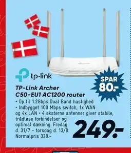 Bilka TP-Link Archer C50-EU1 AC1200 router tilbud