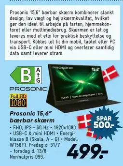 Bilka Prosonic 15,6” bærbar skærm tilbud