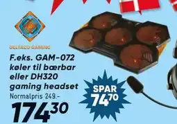 Bilka GAM-072 køler til bærbar eller DH320 gaming headset tilbud