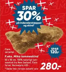 Bilka SPAR 30% på indendørstæpper og skind tilbud