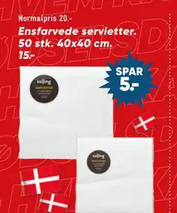 Bilka Ensfarvede servietter tilbud