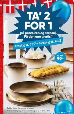 Bilka TA’ 2 FOR 1 på porcelæn og stentøj tilbud
