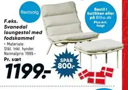 Bilka Svanedal loungestol med fodskammel tilbud