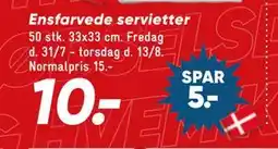Bilka Ensfarvede servietter tilbud