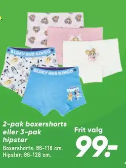 Bilka 2-pak boxershorts eller 3-pak hipster tilbud