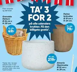 Bilka TA' 3 FOR 2 på alle udendørs krukker tilbud