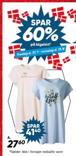 Bilka SPAR 60% på bigshirt tilbud