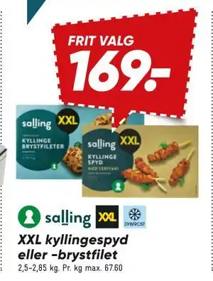 Bilka XXL kyllingespyd eller -brystfilet tilbud