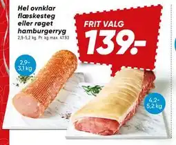 Bilka Hel ovnklar flæskesteg eller røget hamburgerryg tilbud