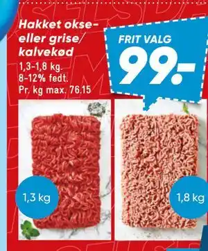 Bilka Hakket okse- eller grise/ kalvekød tilbud