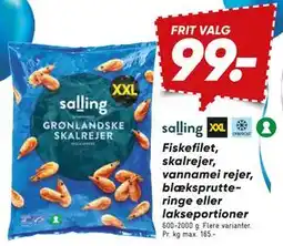 Bilka Fiskefilet, skalrejer, vannamei rejer, blæksprutteringe eller lakseportioner tilbud