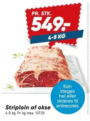 Bilka Striploin af okse tilbud