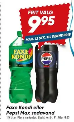 Bilka Faxe Kondi eller Pepsi Max sodavand tilbud