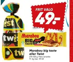 Bilka Marabou big taste eller Twist tilbud