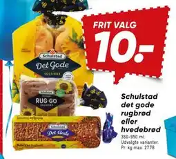 Bilka Schulstad det gode rugbrød eller hvedebrød tilbud