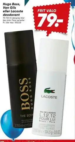 Bilka Hugo Boss, Van Gils eller Lacoste deodorant tilbud