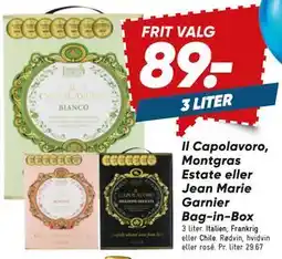 Bilka Il Capolavoro, Montgras Estate eller Jean Marie Garnier Bag-in-Box tilbud