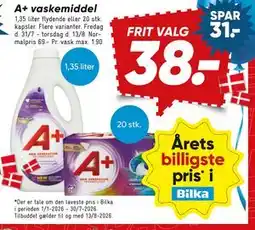 Bilka A+ vaskemiddel tilbud