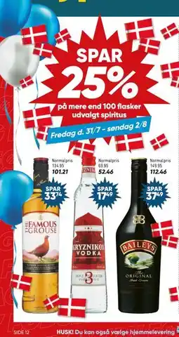 Bilka SPAR 25% på mere end 100 flasker udvalgt spiritus tilbud