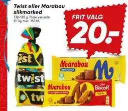 Bilka Twist eller Marabou slikmarked tilbud