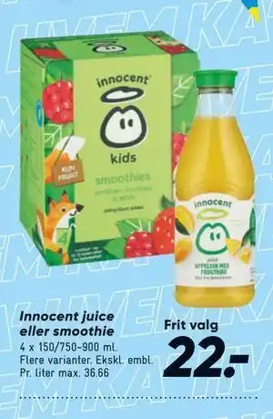 Bilka Innocent juice eller smoothie tilbud