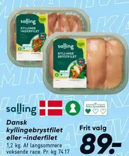 Bilka Dansk kyllingebrystfilet eller -inderfilet tilbud