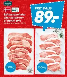 Bilka Skinkeschnitzler eller koteletter af dansk gris tilbud