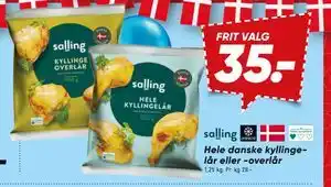 Bilka Hele danske kyllingelår eller -overlår tilbud