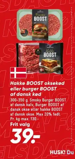Bilka Hakke BOOST oksekød eller burger BOOST af dansk kød tilbud