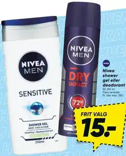 Bilka Nivea shower gel eller deodorant tilbud