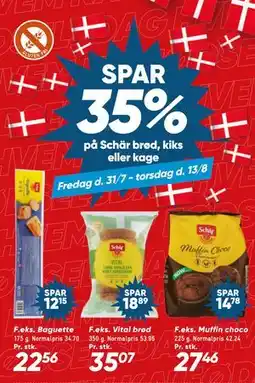 Bilka SPAR 35% på Schär brød, kiks eller kage tilbud