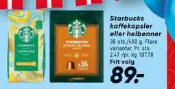 Bilka Starbucks kaffekapsler eller helbønner tilbud