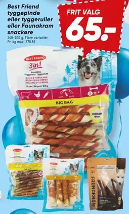 Bilka Best Friend tyggepinde eller tyggeruller eller Faunakram snackøre tilbud
